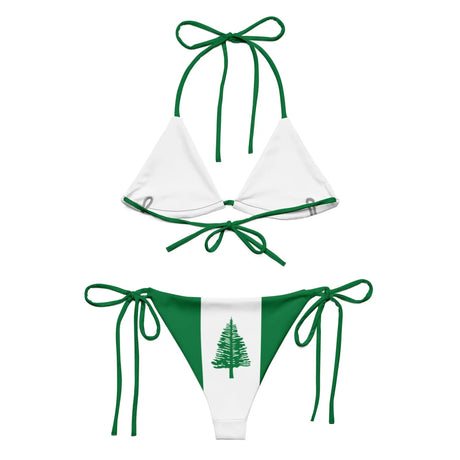 Bikini à cordon île norfolk motif drapeau tissu recyclé