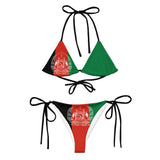 Bikini drapeau afghanistan à cordon recyclé imprimé