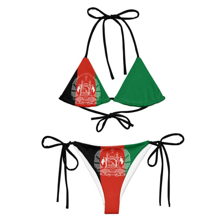 Bikini drapeau afghanistan à cordon recyclé imprimé