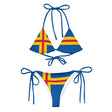 Bikini drapeau åland cordon recyclé orné protection uv