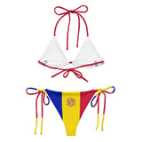 Bikini drapeau andorre à cordon recyclé orné confortable