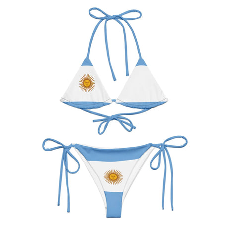 Bikini drapeau argentine avec cordon recyclé orné