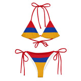 Bikini drapeau arménie cordon recyclé orné confortable