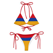 Bikini drapeau arménie cordon recyclé orné confortable