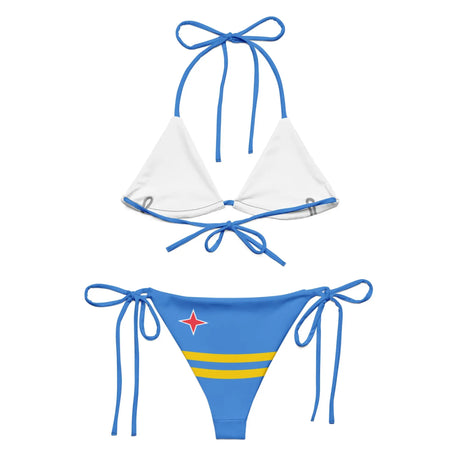 Bikini drapeau aruba cordon recyclé orné protection uv