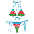 Bikini drapeau azerbaïdjan à cordon recyclé orné