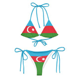 Bikini drapeau azerbaïdjan à cordon recyclé orné