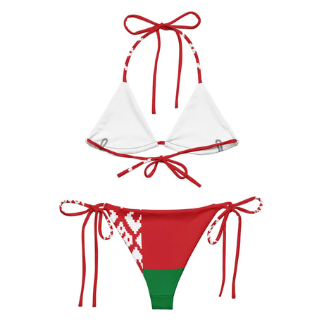 Bikini drapeau biélorussie cordon recyclé orné confort