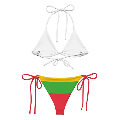 Bikini drapeau birmanie à cordon recyclé orné confortable