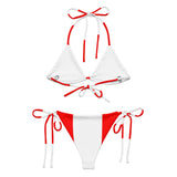 Bikini drapeau canada cordon recyclé orné impression all over