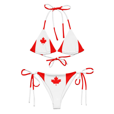 Bikini drapeau canada cordon recyclé orné impression all over