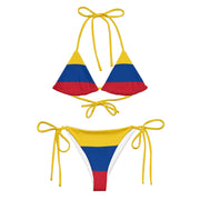 Bikini drapeau colombie à cordon recyclé orné confortable