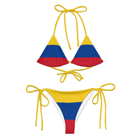 Bikini drapeau colombie à cordon recyclé orné confortable