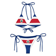 Bikini drapeau costa rica cordon recyclé impression durable