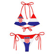 Bikini drapeau croatie cordon recyclé orné anti uv