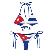 Bikini drapeau cuba à cordon recyclé orné confortable