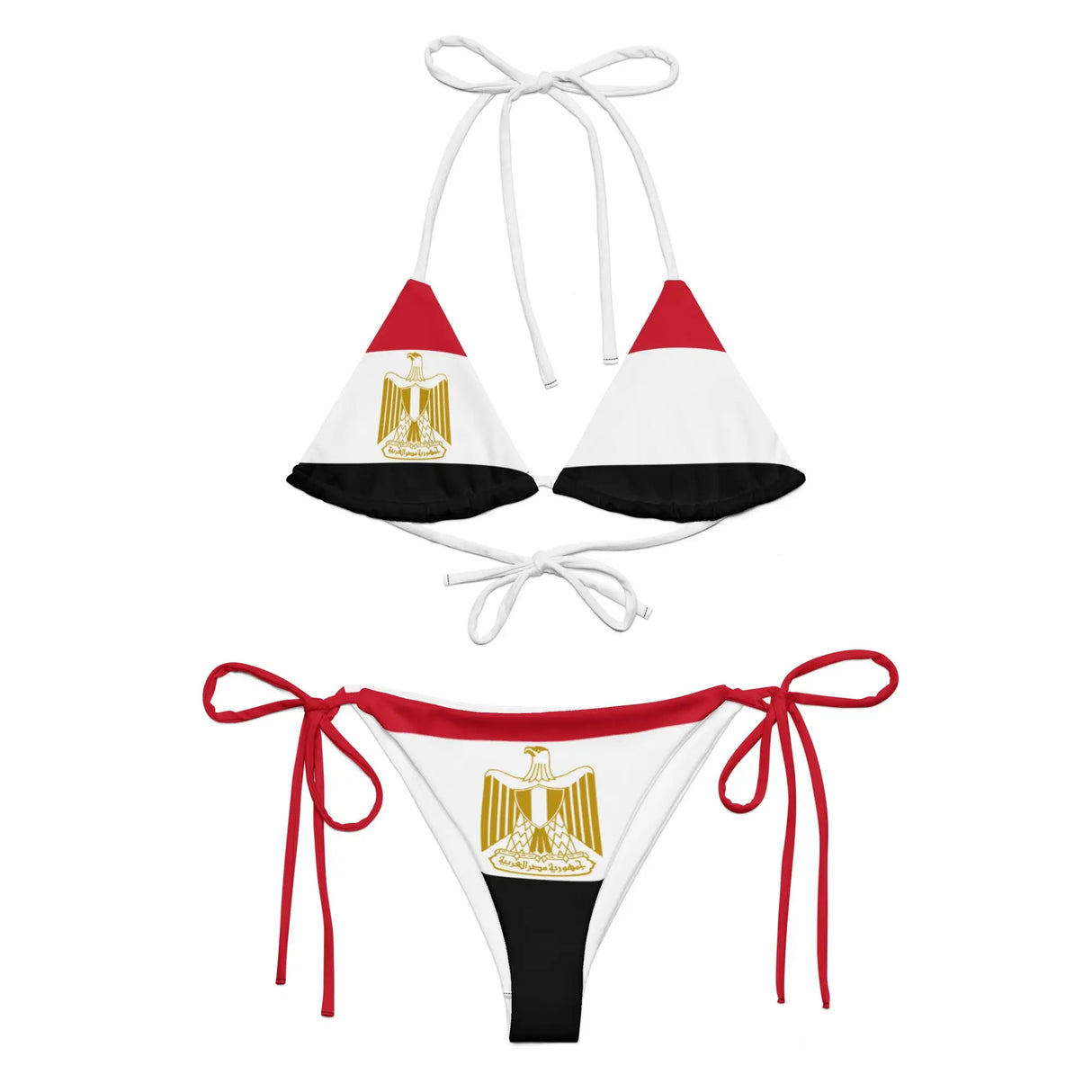 Bikini drapeau égypte à cordon recyclé orné confortable