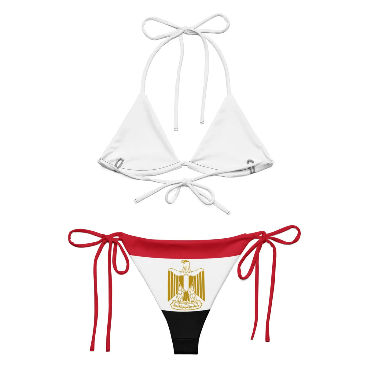 Bikini drapeau égypte à cordon recyclé orné confortable