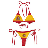 Bikini drapeau espagne cordon recyclé orné confortable