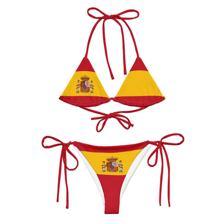 Bikini drapeau espagne cordon recyclé orné confortable