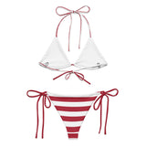 Bikini drapeau états-unis cordon recyclé impression all over