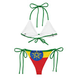 Bikini drapeau éthiopie à cordon recyclé orné durable