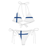 Bikini drapeau finlande à cordon recyclé orné élégant