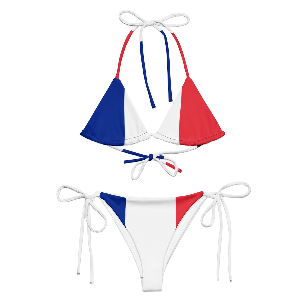 Bikini drapeau france en impression all over cordon recyclé