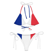 Bikini drapeau france en impression all over cordon recyclé