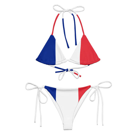 Bikini drapeau france en impression all over cordon recyclé