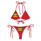 Bikini drapeau grenade à cordon recyclé orné confortable