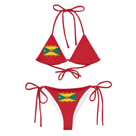 Bikini drapeau grenade à cordon recyclé orné confortable