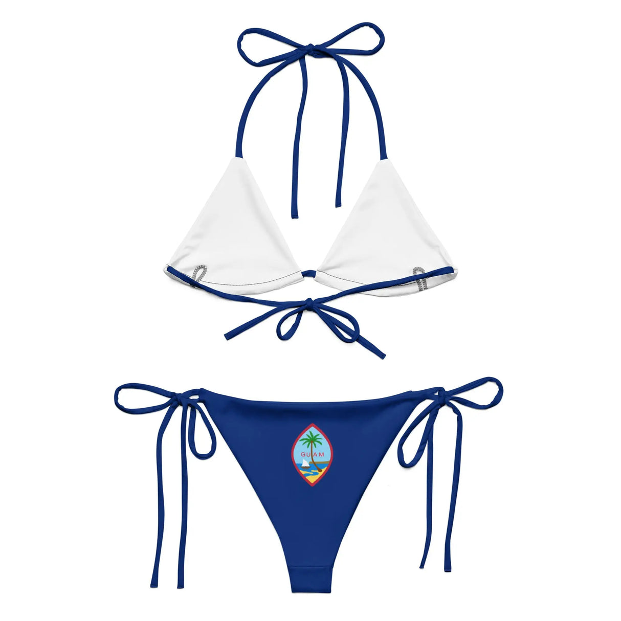 Bikini drapeau guam à cordon recyclé orné confortable