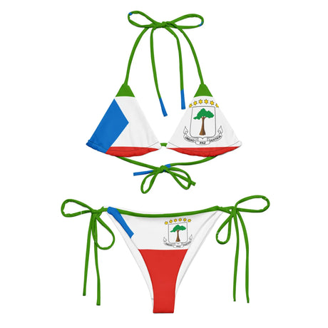 Bikini drapeau guinée équatoriale à cordon recyclé orné