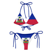 Bikini drapeau haïti à cordon recyclé orné confortable