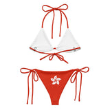 Bikini drapeau hong kong cordon recyclé à imprimé durable
