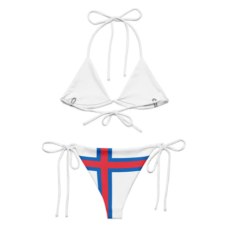 Bikini drapeau îles féroé à cordon recyclé orné confortable