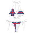 Bikini drapeau îles féroé à cordon recyclé orné confortable
