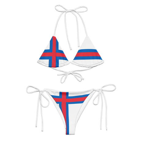 Bikini drapeau îles féroé à cordon recyclé orné confortable