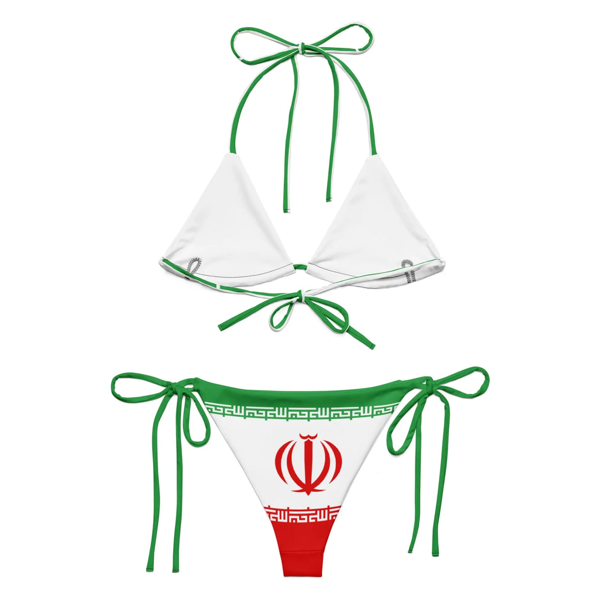 Bikini drapeau iran cordon recyclé impression résistante