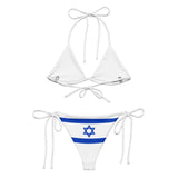 Bikini drapeau israël cordon recyclé orné protection uv