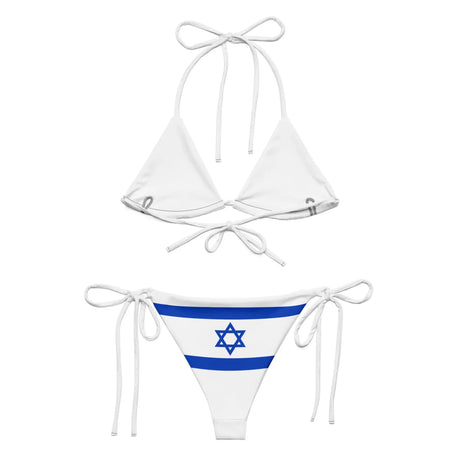 Bikini drapeau israël cordon recyclé orné protection uv