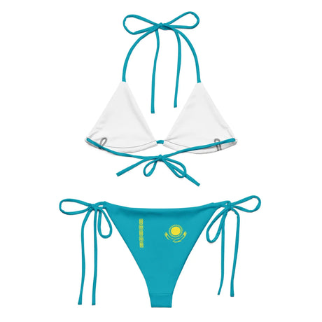 Bikini drapeau kazakhstan cordon recyclé impression all over