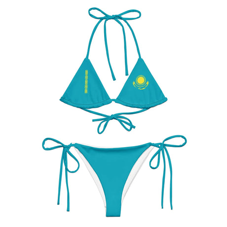 Bikini drapeau kazakhstan cordon recyclé impression all over