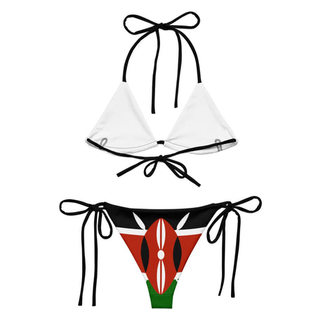 Bikini drapeau kenya cordon recyclé orné impression all over