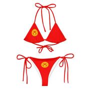 Bikini drapeau kirghizistan en tissu recyclé confortable