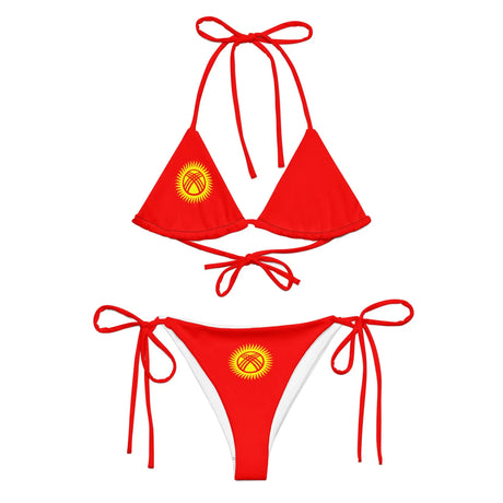 Bikini drapeau kirghizistan en tissu recyclé confortable