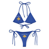 Bikini drapeau kosovo à cordon recyclé orné et confortable