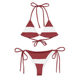 Bikini drapeau lettonie cordon recyclé orné ajustable