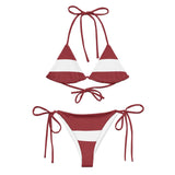 Bikini drapeau lettonie cordon recyclé orné ajustable